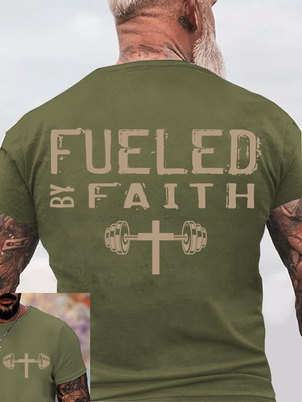 Fueled By Faith Jesus God Christian Cotton T-Shirt