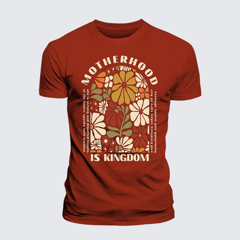 Motherhood Is Kingdom Work Jesus God Christian Premium Mercerized Cotton Tee