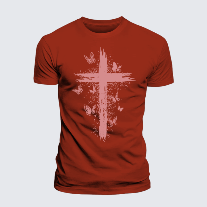 Butterfly Jesus God Christian Premium Mercerized Cotton Tee