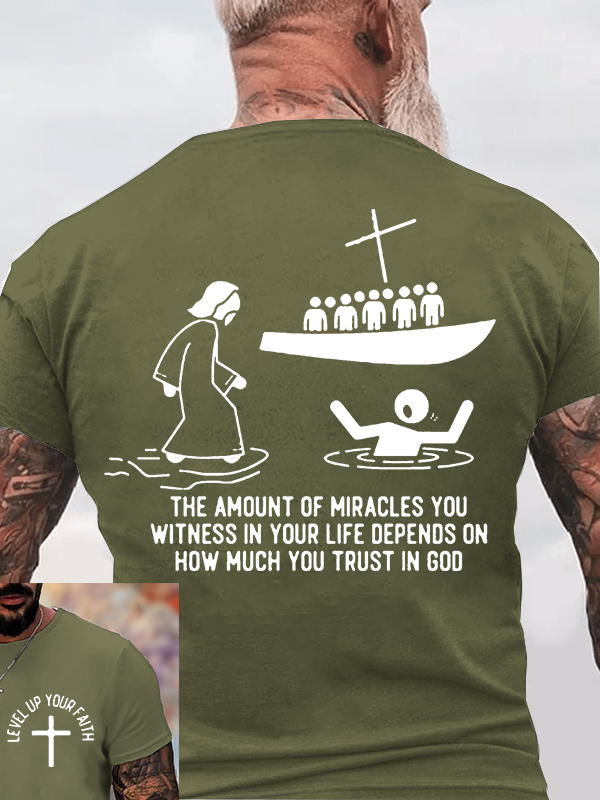 Level Up Your Faith  Jesus God Christian Cotton T-Shirt