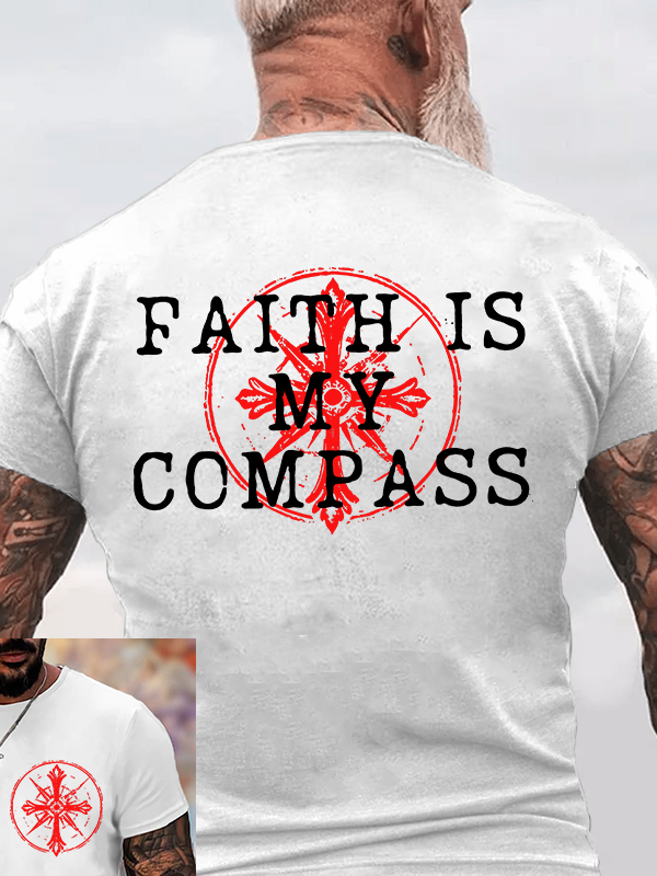 Faith Is My Compass Jesus God Christian Cotton T-Shirt