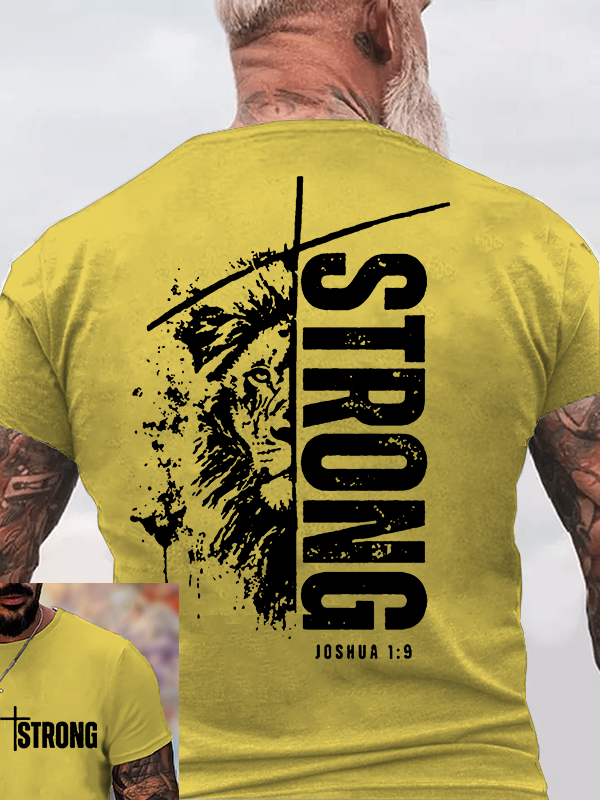 Strong Lion of Judah Jesus God Christian Cotton T-Shirt