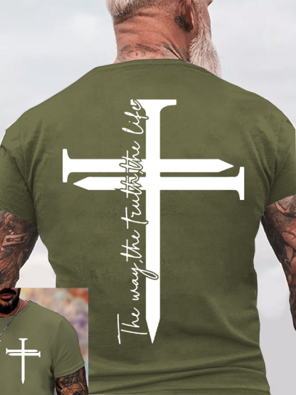 Jesus The Way The Truth The Life Cross Jesus God Christian Cotton T-Shirt