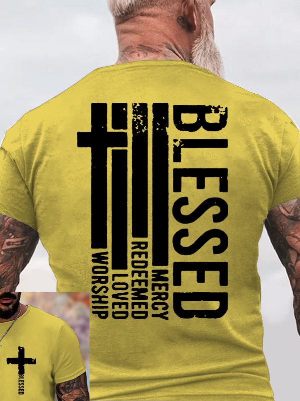 Blessed Jesus God Christian Cotton T-Shirt