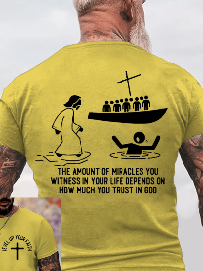 Level Up Your Faith  Jesus God Christian Cotton T-Shirt