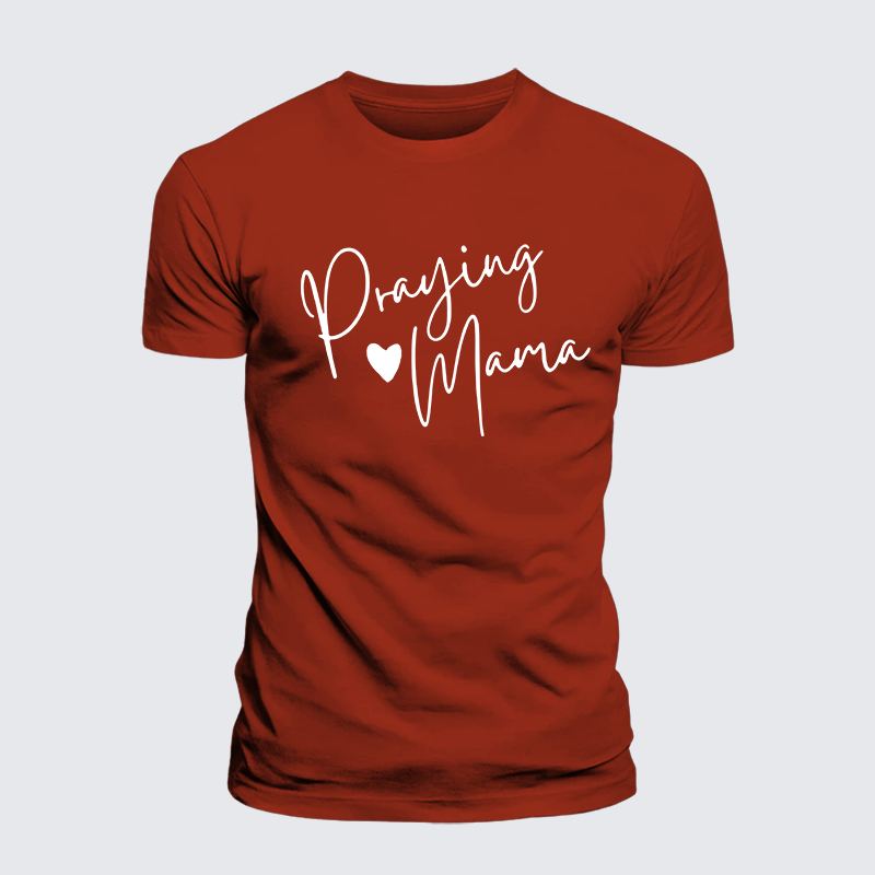 Praying Mama Jesus God Christian Premium Mercerized Cotton Tee