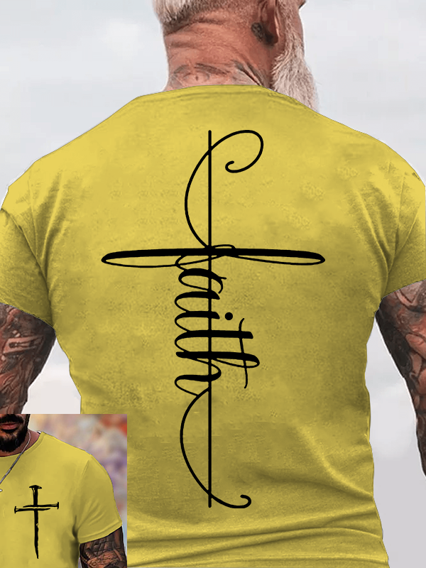 Faith Cross Jesus God Christian Cotton T-Shirt