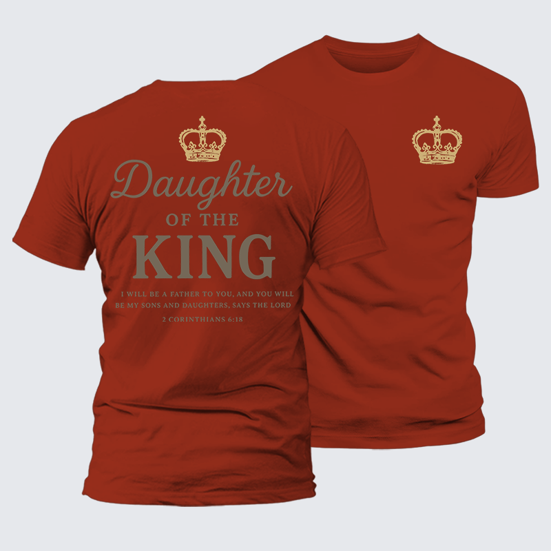 Daughter Of The King Jesus God Christian Premium Mercerized Cotton Tee