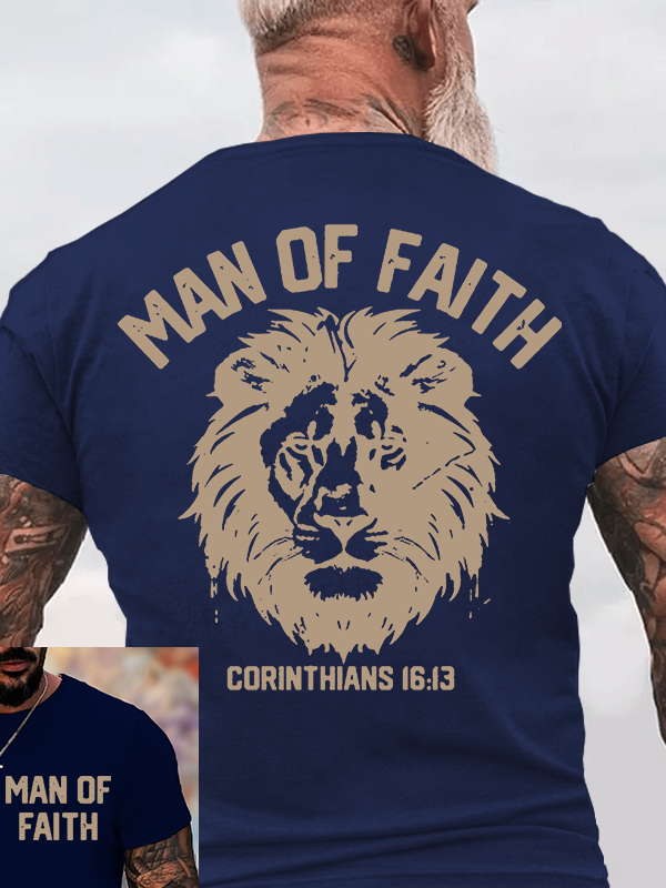 Man Of Faith Jesus God Christian Cotton T-Shirt