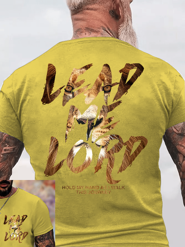 Lead Me Lord Lion Jesus God Christian Cotton T-Shirt