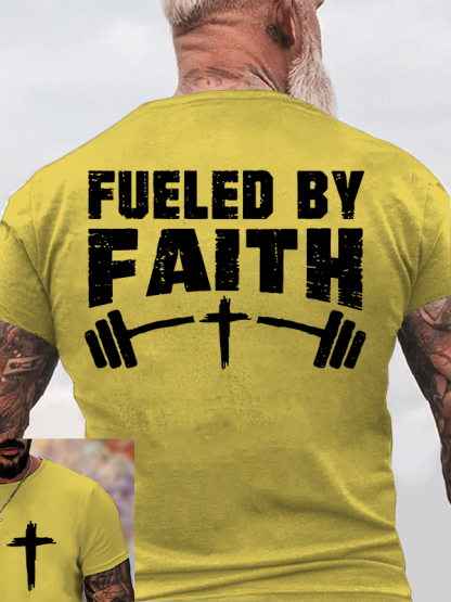 Fueled By Faith Jesus God Christian Cotton T-Shirt