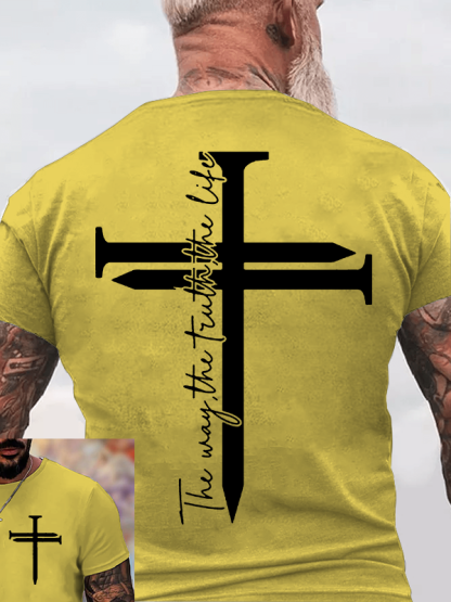Jesus The Way The Truth The Life Cross Jesus God Christian Cotton T-Shirt