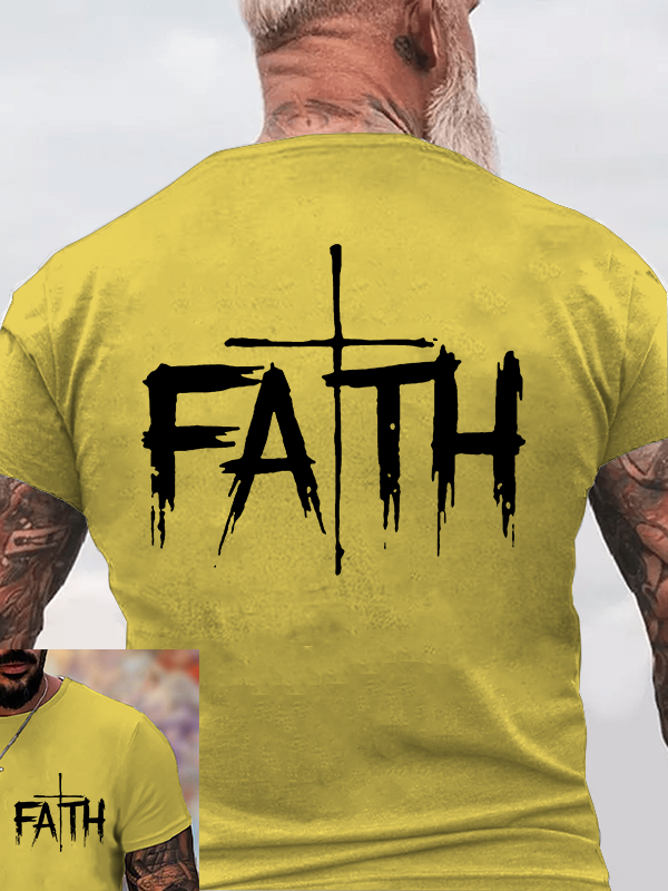  Faith Cross Jesus God Christian Cotton T-Shirt