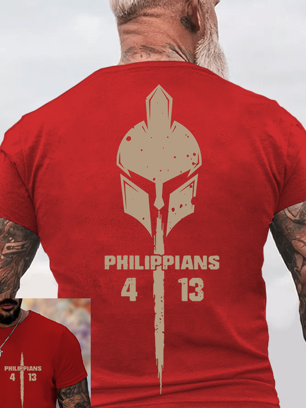 Philippians 4:13 Jesus God Christian Cotton T-Shirt