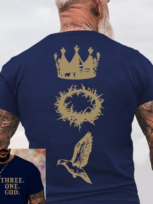Three One God Jesus God Christian Cotton T-Shirt