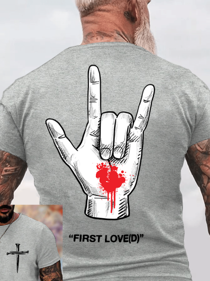First Loved Jesus God Christian Cotton T-Shirt