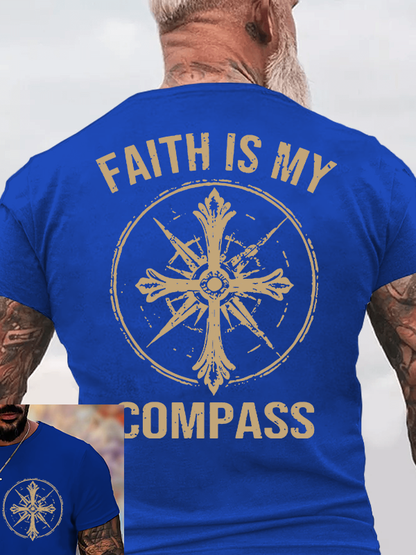 Faith Is My Compass Jesus God Christian Cotton T-Shirt