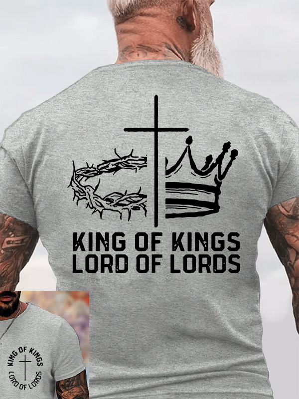 King Of Kings Lord Of Lords Jesus God Christian Cotton T-Shirt