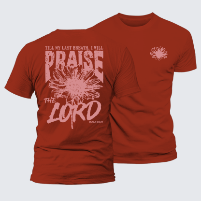Praise The Lord Jesus God Christian Premium Mercerized Cotton Tee