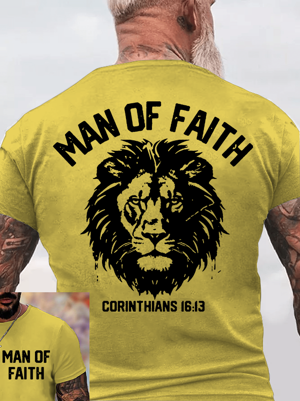 Man Of Faith Jesus God Christian Cotton T-Shirt