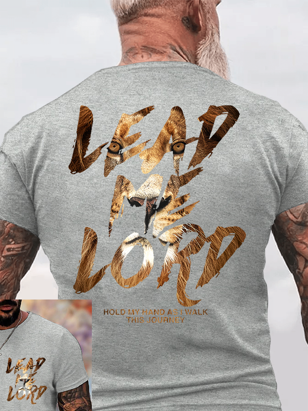 Lead Me Lord Lion Jesus God Christian Cotton T-Shirt