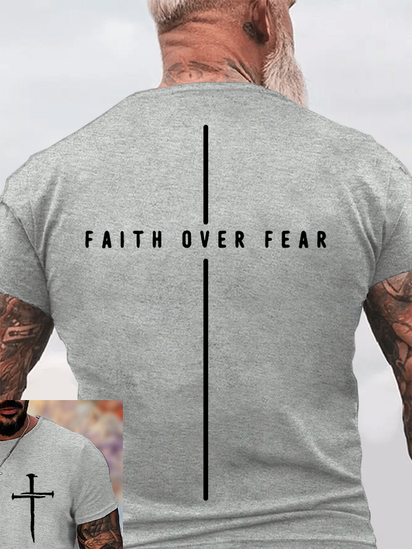 Faith Over Fear Jesus God Christian Cotton T-Shirt