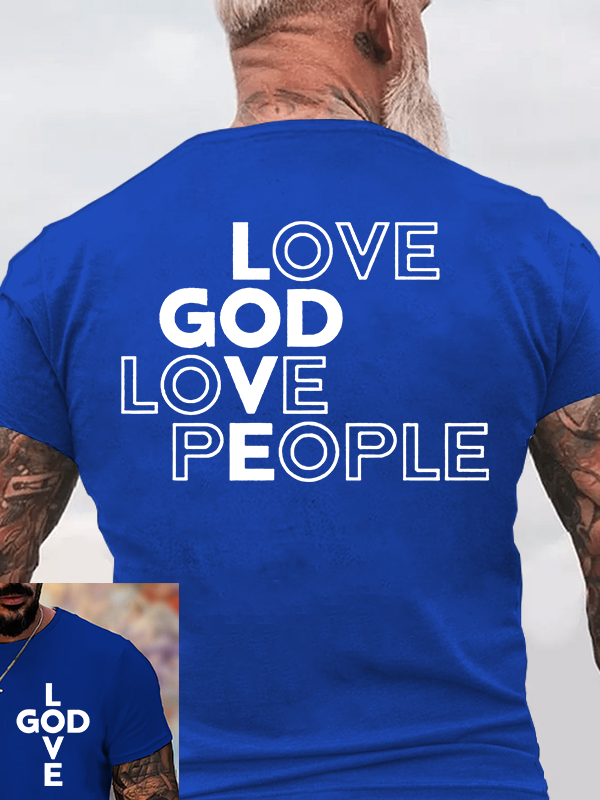 Love God Love People Jesus God Christian Cotton T-Shirt