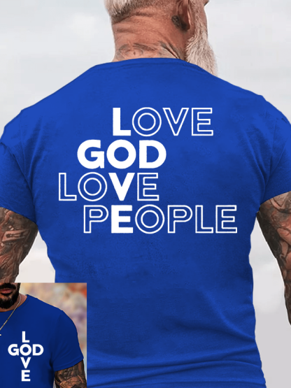 Love God Love People Jesus God Christian Cotton T-Shirt