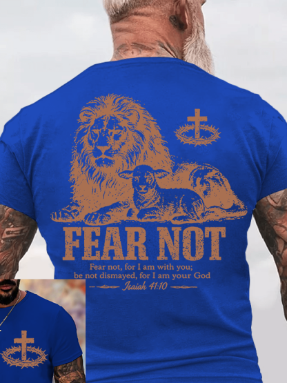 Fear Not For I Am With You Jesus God Christian Cotton T-Shirt