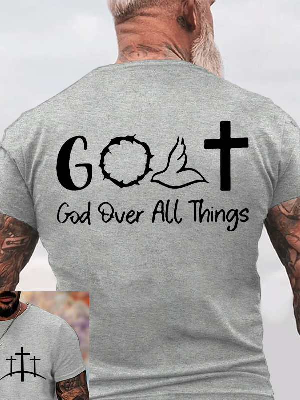 GOAT - God Over All Things Jesus God Christian Cotton T-Shirt