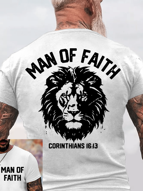 Man Of Faith Jesus God Christian Cotton T-Shirt