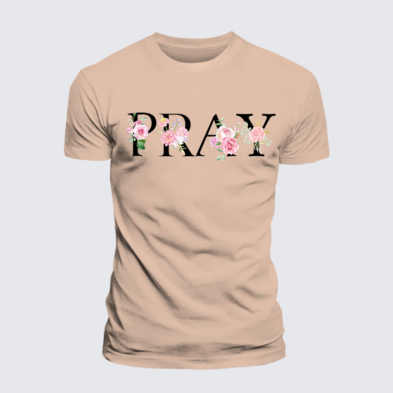 Pray Jesus God Christian Premium Mercerized Cotton Tee