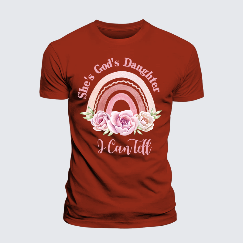 She's God's Daughter I Can Tell Jesus God Christian Premium Mercerized Cotton Tee