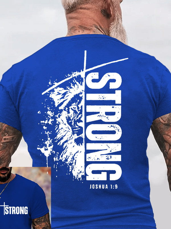 Strong Lion of Judah Jesus God Christian Cotton T-Shirt