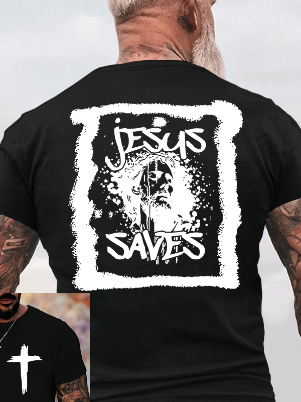 Man Of God Husband Dad Jesus God Christian Cotton T-Shirt