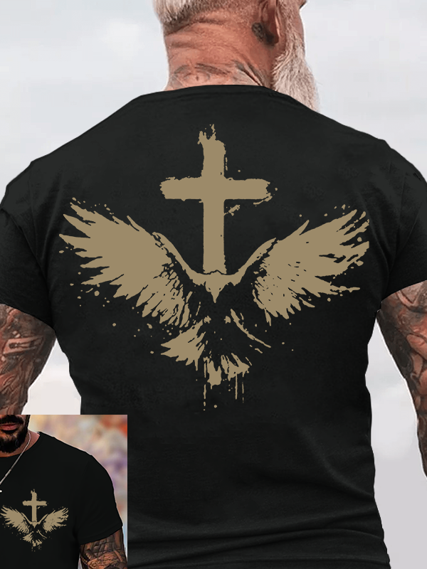 Man Of God Husband Dad Jesus God Christian Cotton T-Shirt