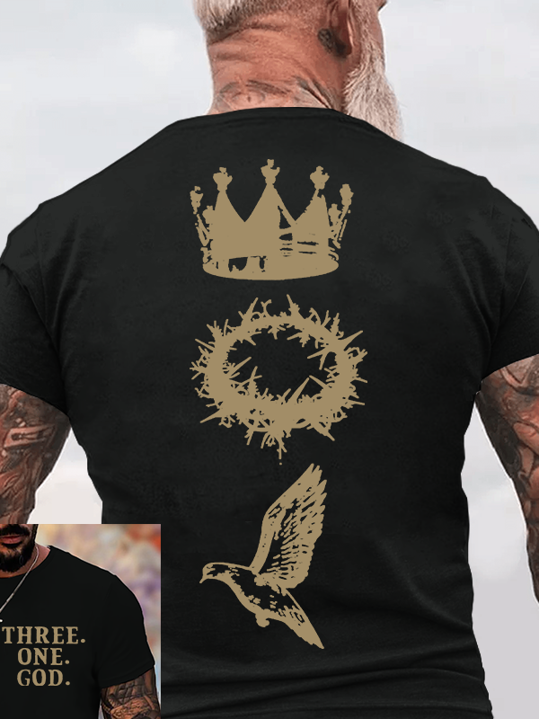 Man Of God Husband Dad Jesus God Christian Cotton T-Shirt