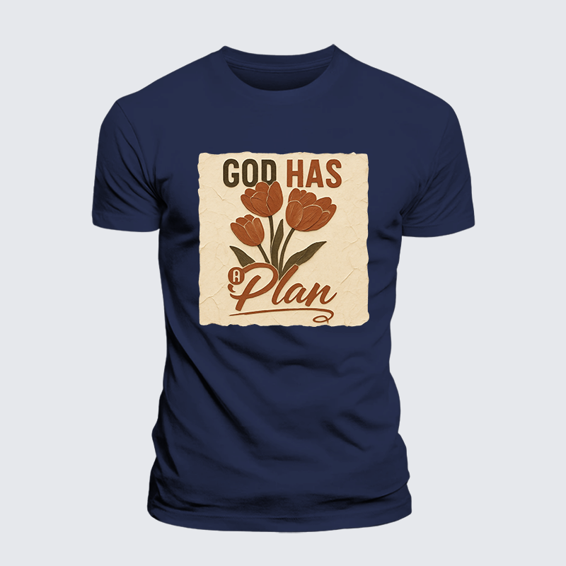 God Has A Plan Jesus God Christian Premium Mercerized Cotton Tee