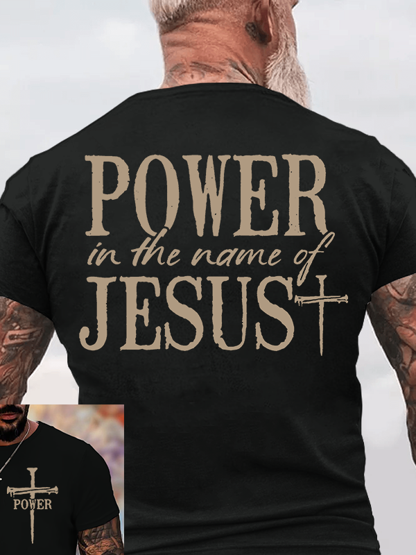 Man Of God Husband Dad Jesus God Christian Cotton T-Shirt