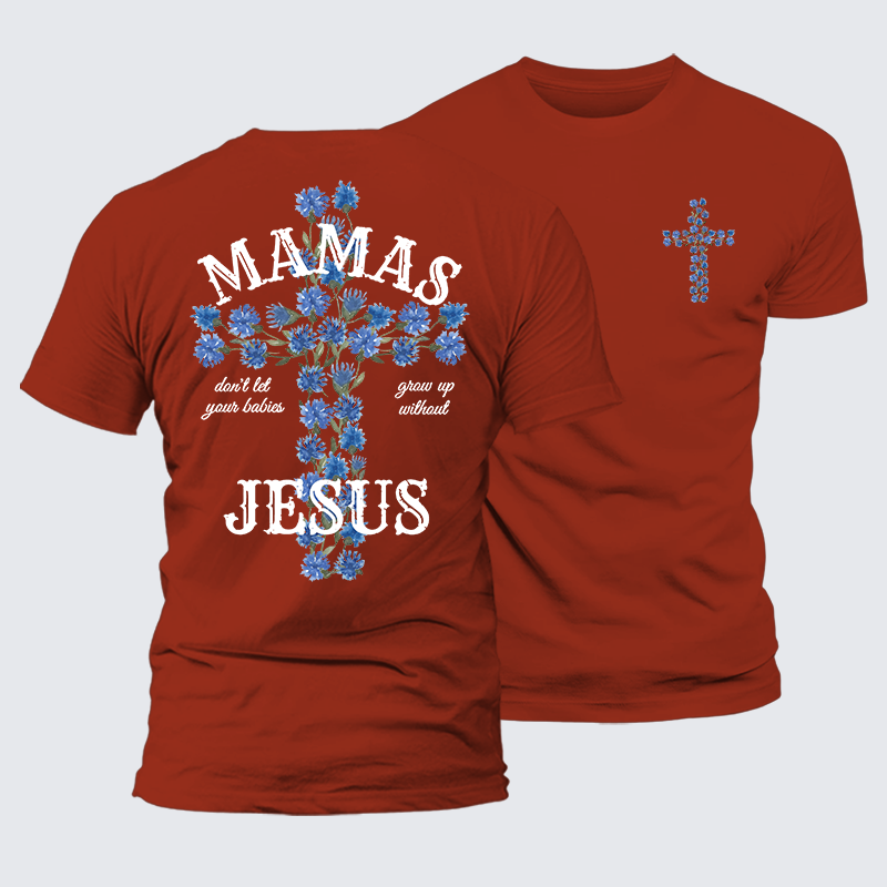 Blossoms Of Faith And Love Jesus God Christian Premium Mercerized Cotton Tee