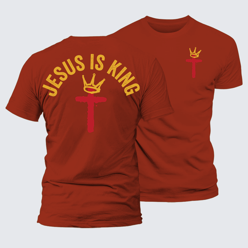 Jesus Is King Jesus God Christian Premium Mercerized Cotton Tee