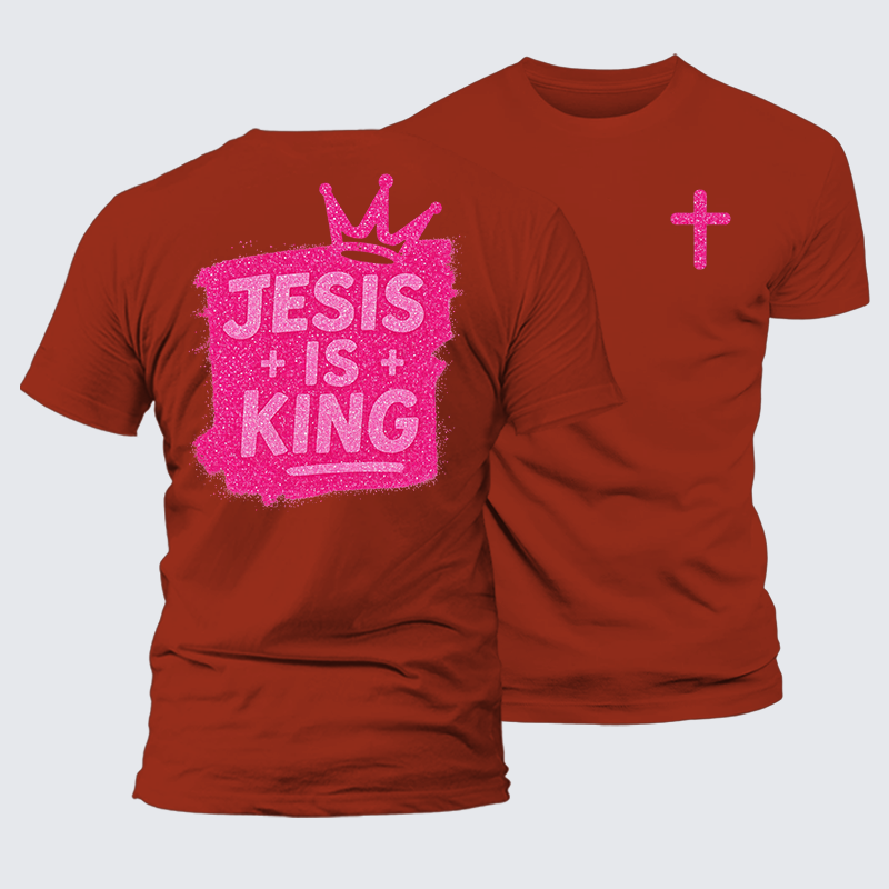 Jesus Is King Jesus God Christian Premium Mercerized Cotton Tee