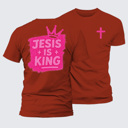 Jesus Is King Jesus God Christian Premium Mercerized Cotton Tee