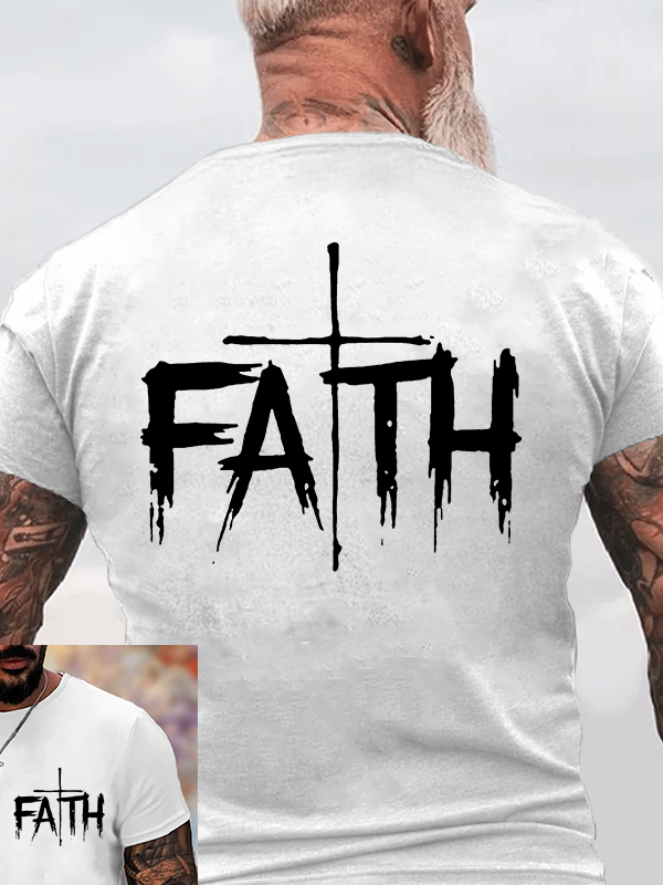  Faith Cross Jesus God Christian Cotton T-Shirt
