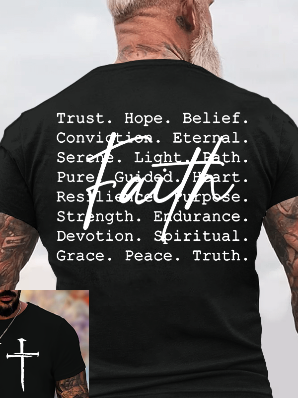 Man Of God Husband Dad Jesus God Christian Cotton T-Shirt