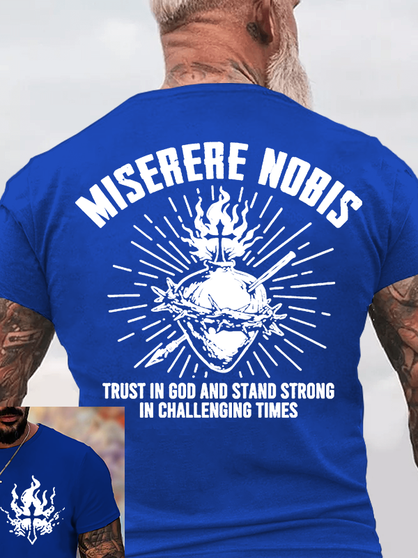 Miserere Nobis Jesus God Christian Cotton T-Shirt