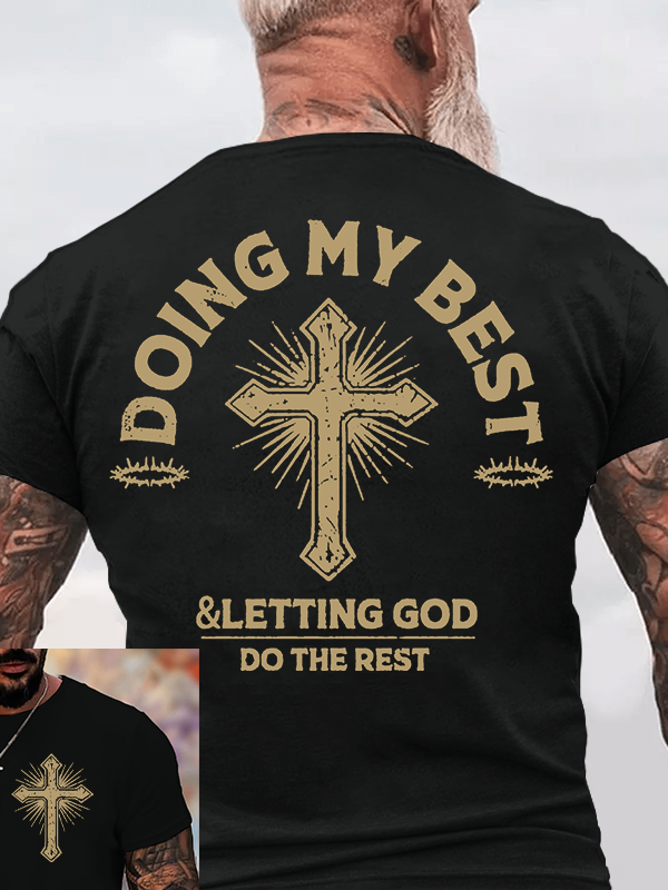 Let God Do The Rest Jesus God Christian Cotton T-Shirt
