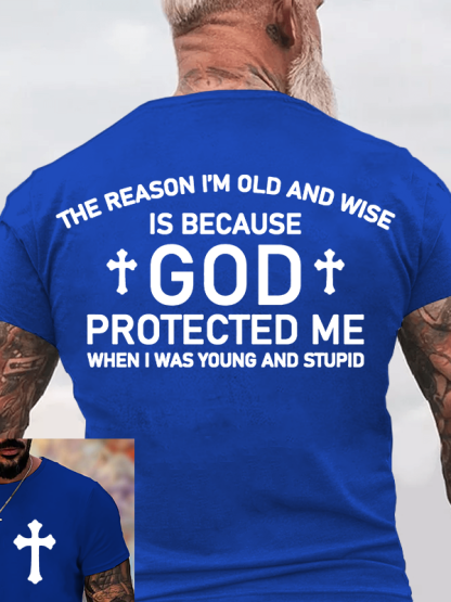 God Protected Me Jesus God Christian Cotton T-Shirt