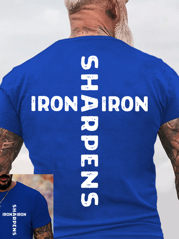Iron Sharpens Iron Jesus God Christian Cotton T-Shirt