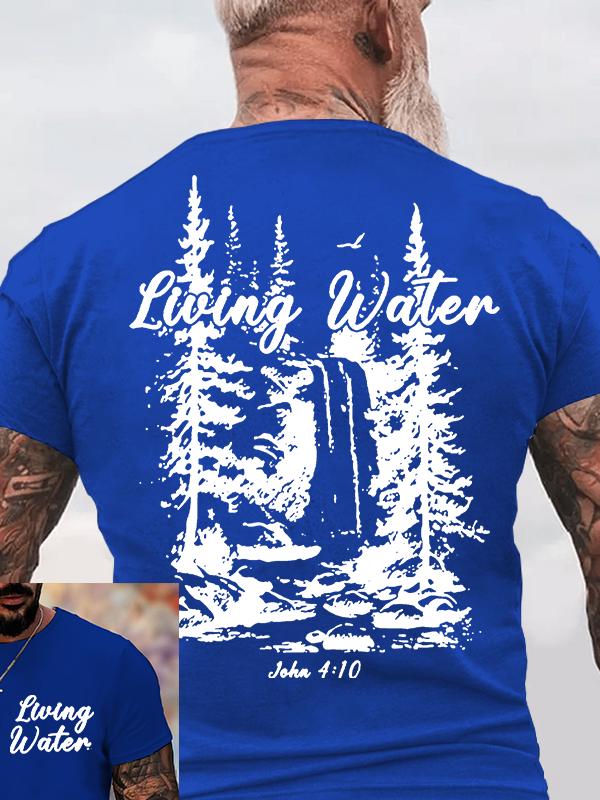 Living Water Jesus God Christian Cotton T-Shirt